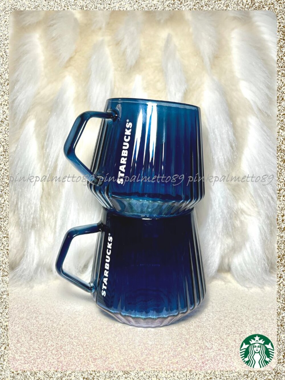 💙💙 NWT 2026 Starbucks Set of 2 Sapphire Blue Glass 16oz Mugs